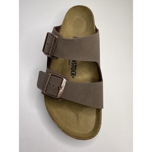 Birkenstock Brown Two-Strap Sandal Bronze Buckles size39 W8-M6 right side shoe